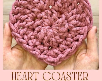 Digital Crochet HEART Coaster Dowload Video Tutorial only | DIY Crochet Coaster I Handmade Gift