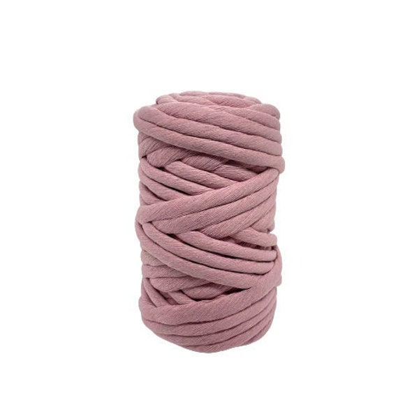 12 Mm DUSTY ROSE Super Soft Chunky String, Single Twist Cotton String, BIG Macrame  Cord 