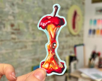 Glossy Apple Core Sticker