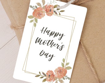 Mother's Day Gift Tag Printable Mothers Day Floral Favor Bag Tag Modern Floral Mother's Day Party Favor Tag Printable