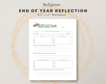 Religious End of Year Reflection Worksheet (PDF)