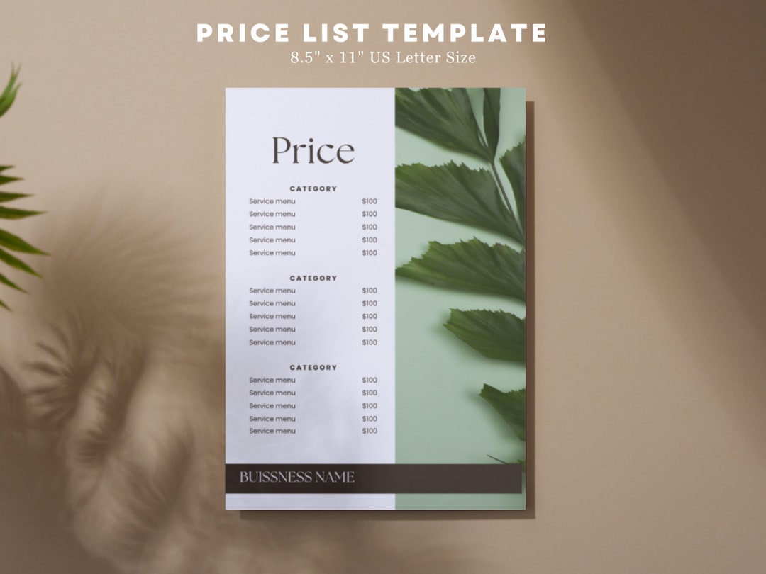 Business Price List Template Modern Pricing Flyer Editable Canva