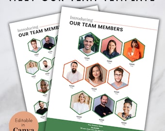 Meet The Team Flyer Template: Modern Team Introduction (US Letter) (Canva Editable, Digital Download)