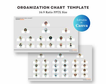Editable Organization Chart Template: Canva & PowerPoint (Digital Download)