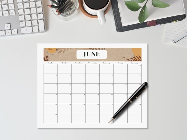 Printable Calendar 2024 November December Start Boho Floral Design