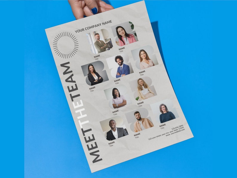 Meet the Team Flyer Template Canva Modern Team Introduction Editable