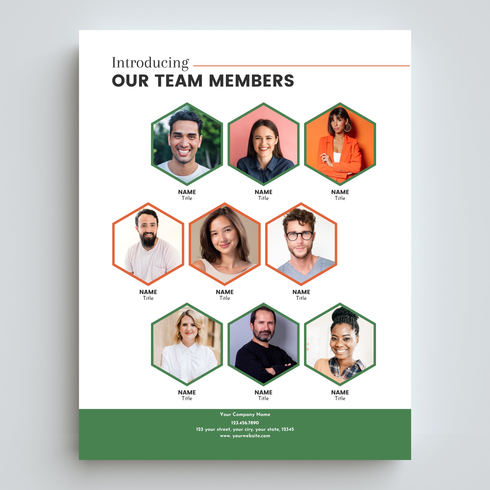Meet the Team Flyer Template Canva Modern Team Introduction Editable