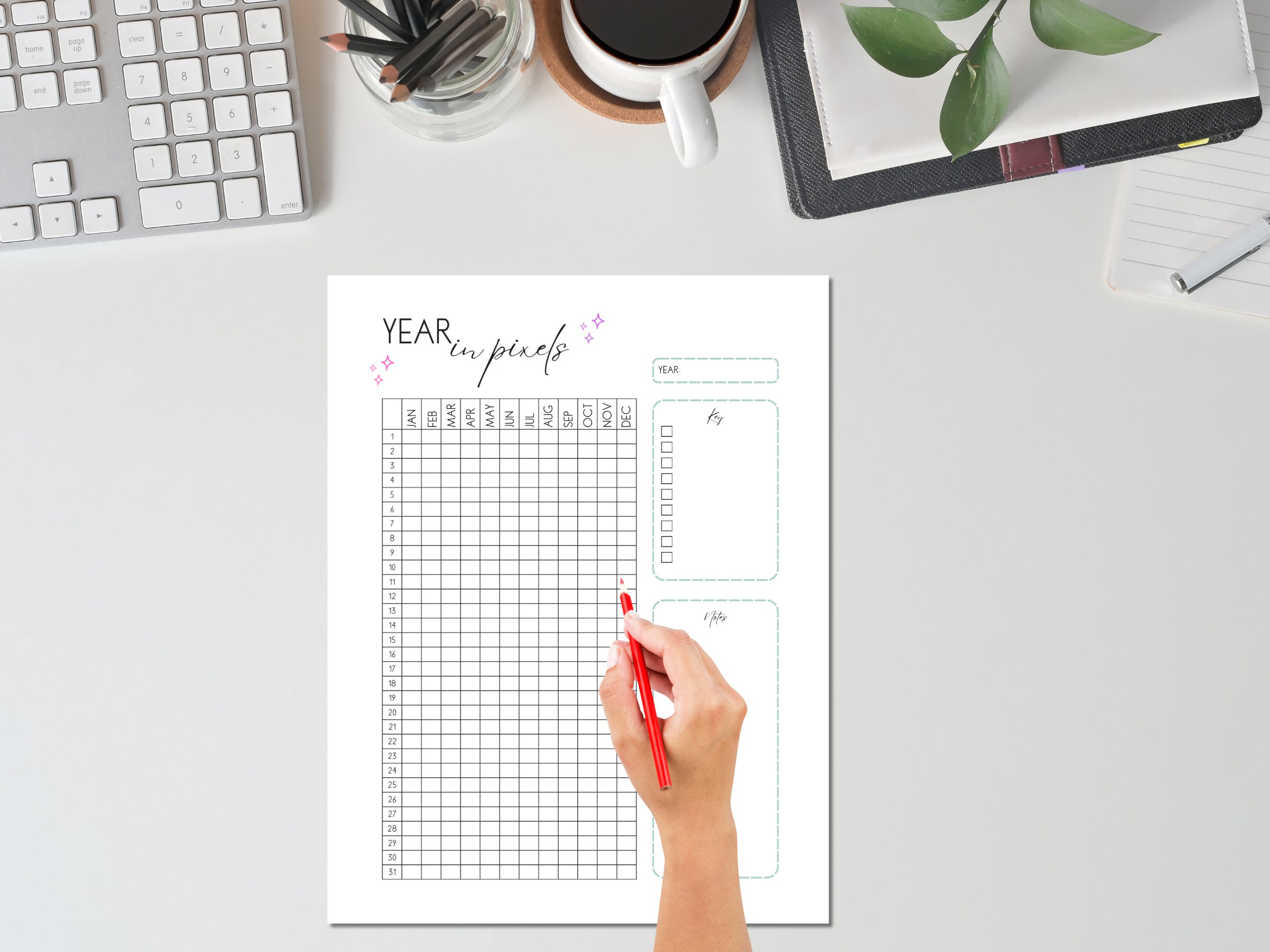 Year in Pixels Worksheet Printable Color Your Year Worksheet Fun ...