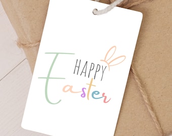 Happy Easter Gift Tag Printable Easter Gift Bag Tag For Church Sunday School Easter Party Favor Gift Tag DIY Easter Goodie Bag Tag
