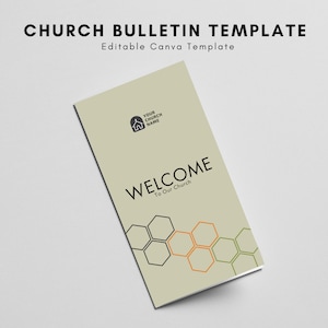 Plantilla de boletín tríptico para iglesia: Diseño moderno de Canva (descarga digital)