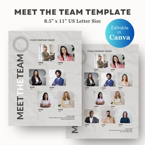Lerne das Team kennen Flyer Vorlage Canva Moderne Team Einführung Bearbeitbare Vorlage Lerne unsere Teamvorlage Sofortiger Download kennen