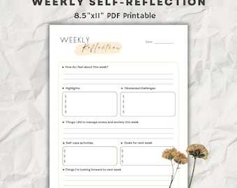 Weekly Reflection Worksheet: Printable Journal Questions (PDF Download)