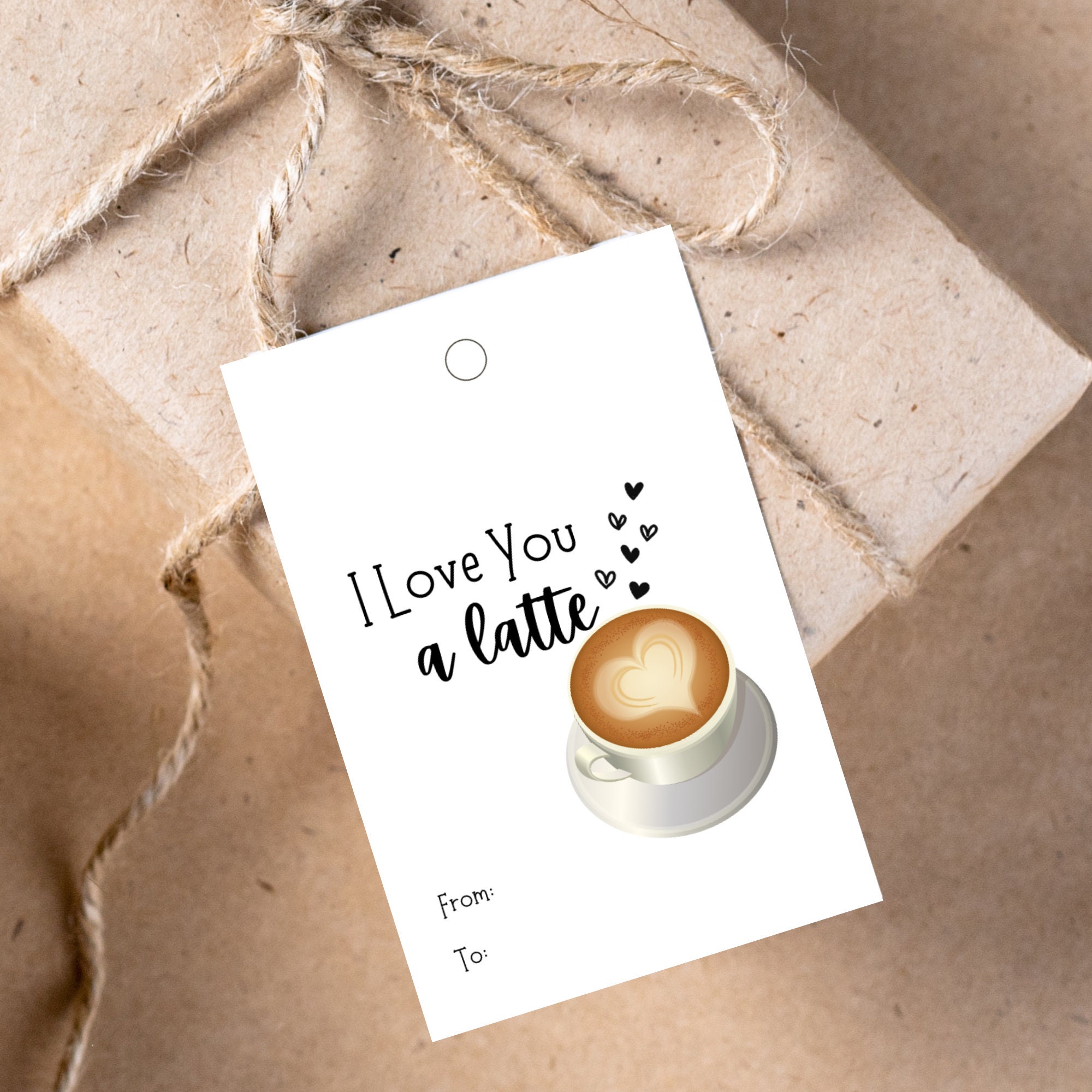 Valentines Day Gift Tag Printable I Love You A Latte Valentines Gift ...