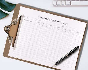 Employee Sign In Sheet: Weekly Time Tracker (PDF Download)