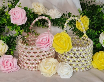 Custom - Flower girl Pearl Basket &quot;Nya&quot; Style
