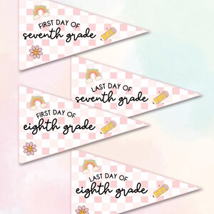 Back-to-school Pennant Flags L First Day of School Photo Prop L Grade ...