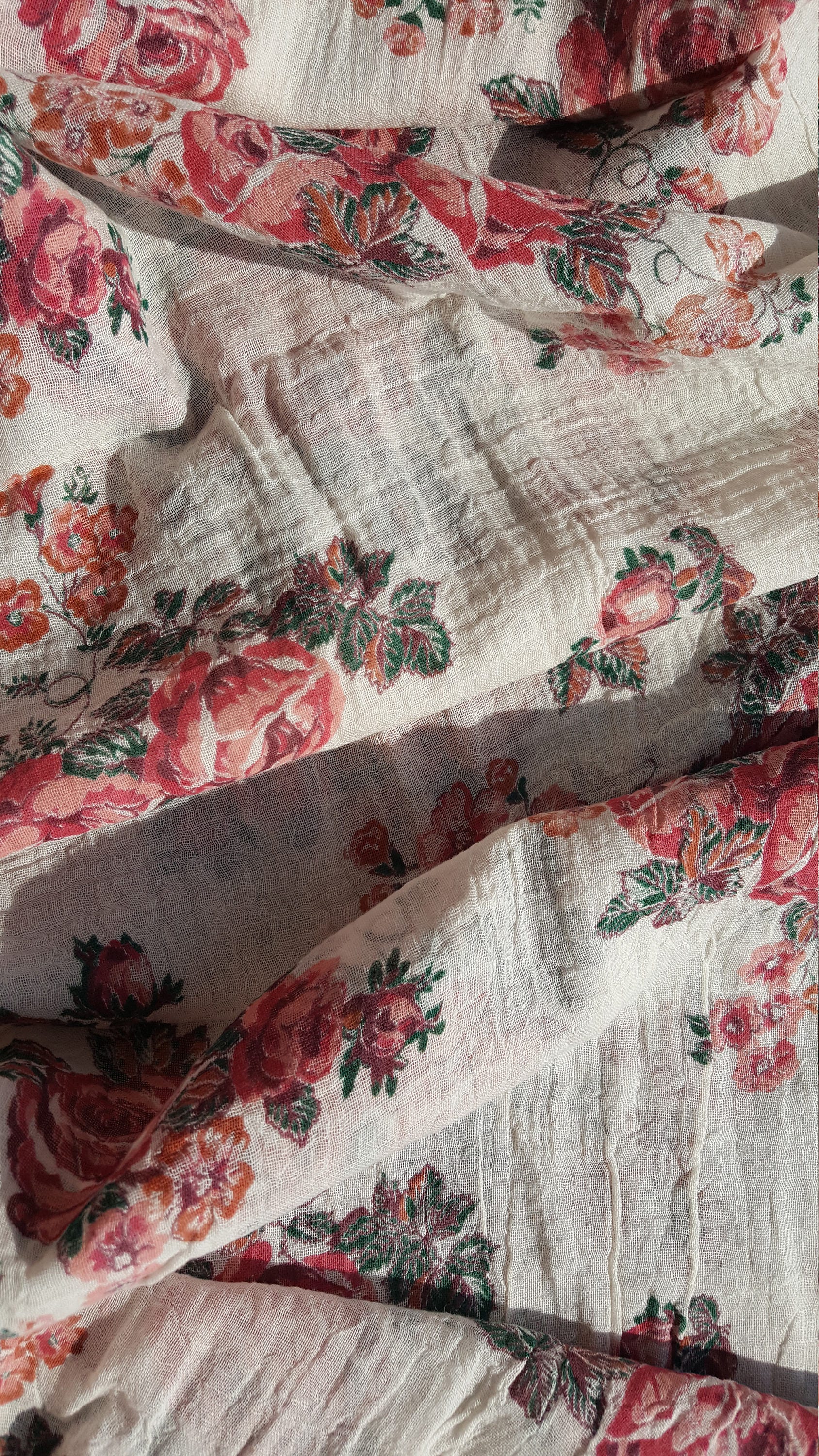 Vintage Gauze Floral Fabric 1 yard Etsy