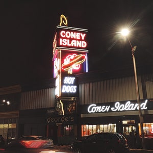 Coney Island Hot Dogs at Night image 1