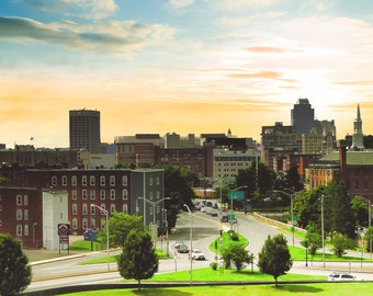 El centro de Worcester por la mañana