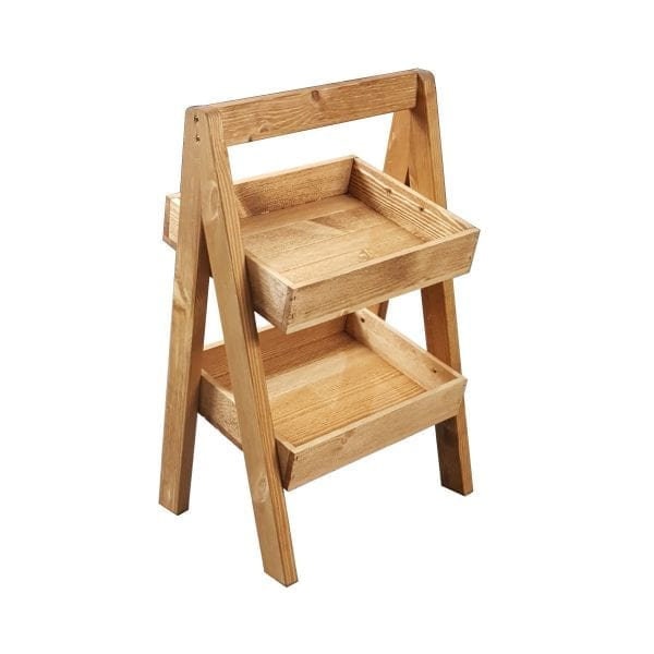 Soporte rústico de 2 niveles de madera inclinada A-Frame | Etsy