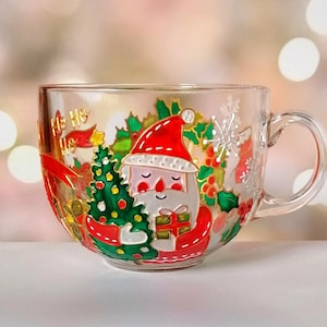 Christmas mug handmade, Personalised Christmas gift for best friend, Cute holiday coffee mug, Secret Santa gift for woman, Winter tea cup