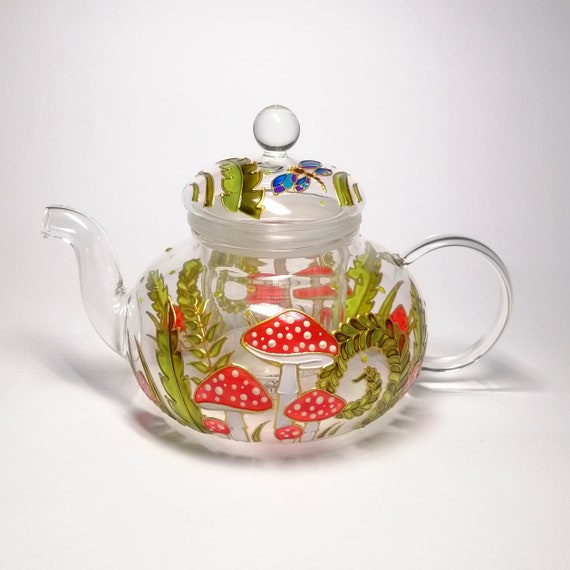 Mushroom Teapot Set for Mothers Day Tea Set Personalized, Hand