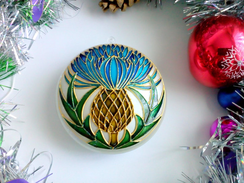 Thistle Christmas Ornaments Handmade Scottish Thistle Etsy