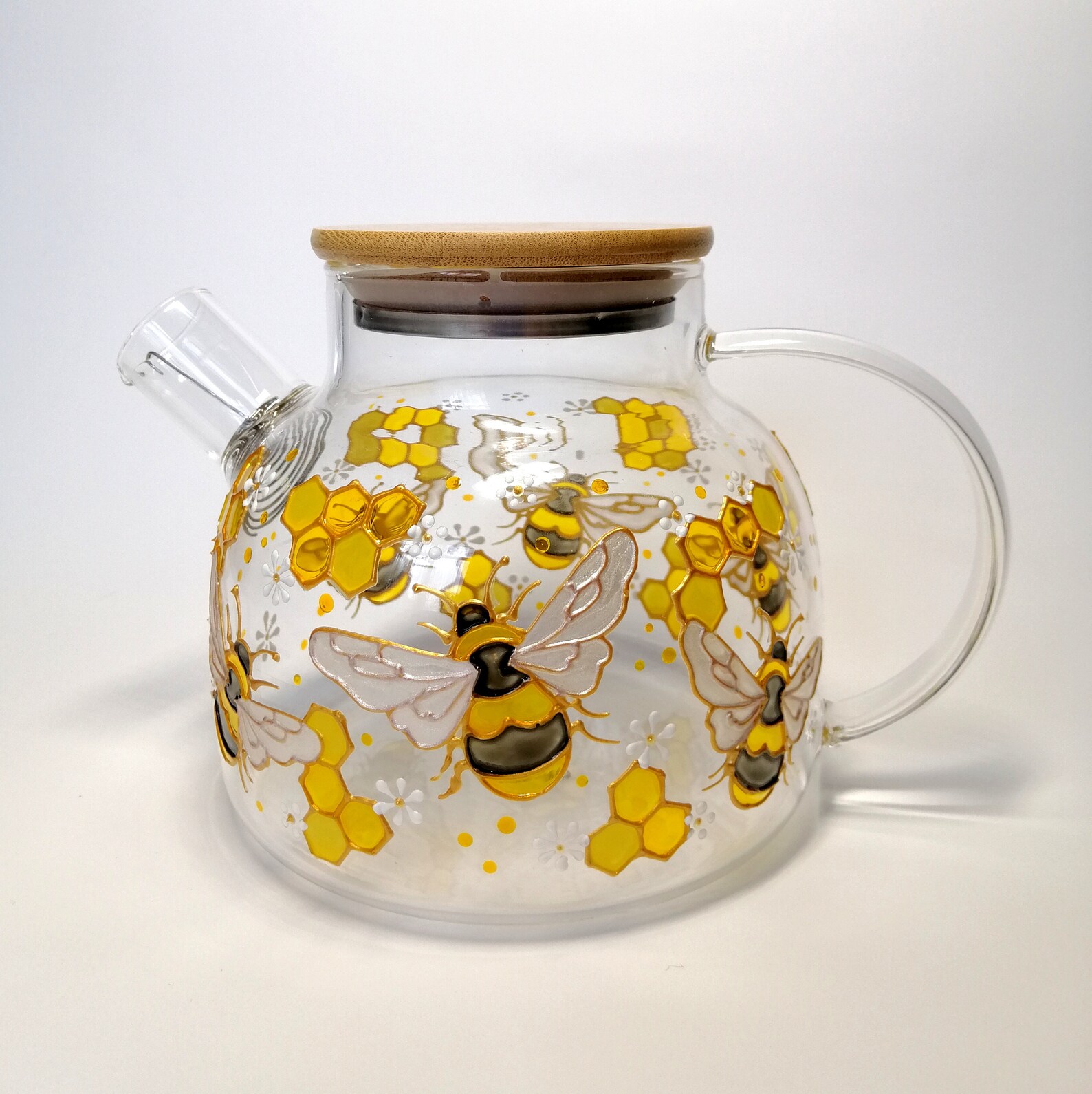 Bee Glass Teapot Personalised Tea Pot With Wedding Etsy