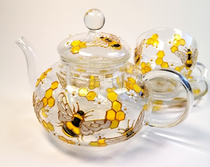 Set of 3 Honey Bee Tea Light Holders. Decoupaged Shells. Bee Gifts