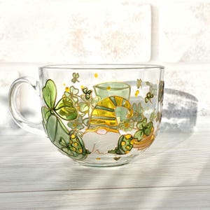 Personalized Irish Shamrock Mug, Lucky four Leaf Clover Mug, St. Patricks Day Initial Mug, St. Paddys Day Gift, Lucky Day Gift for him