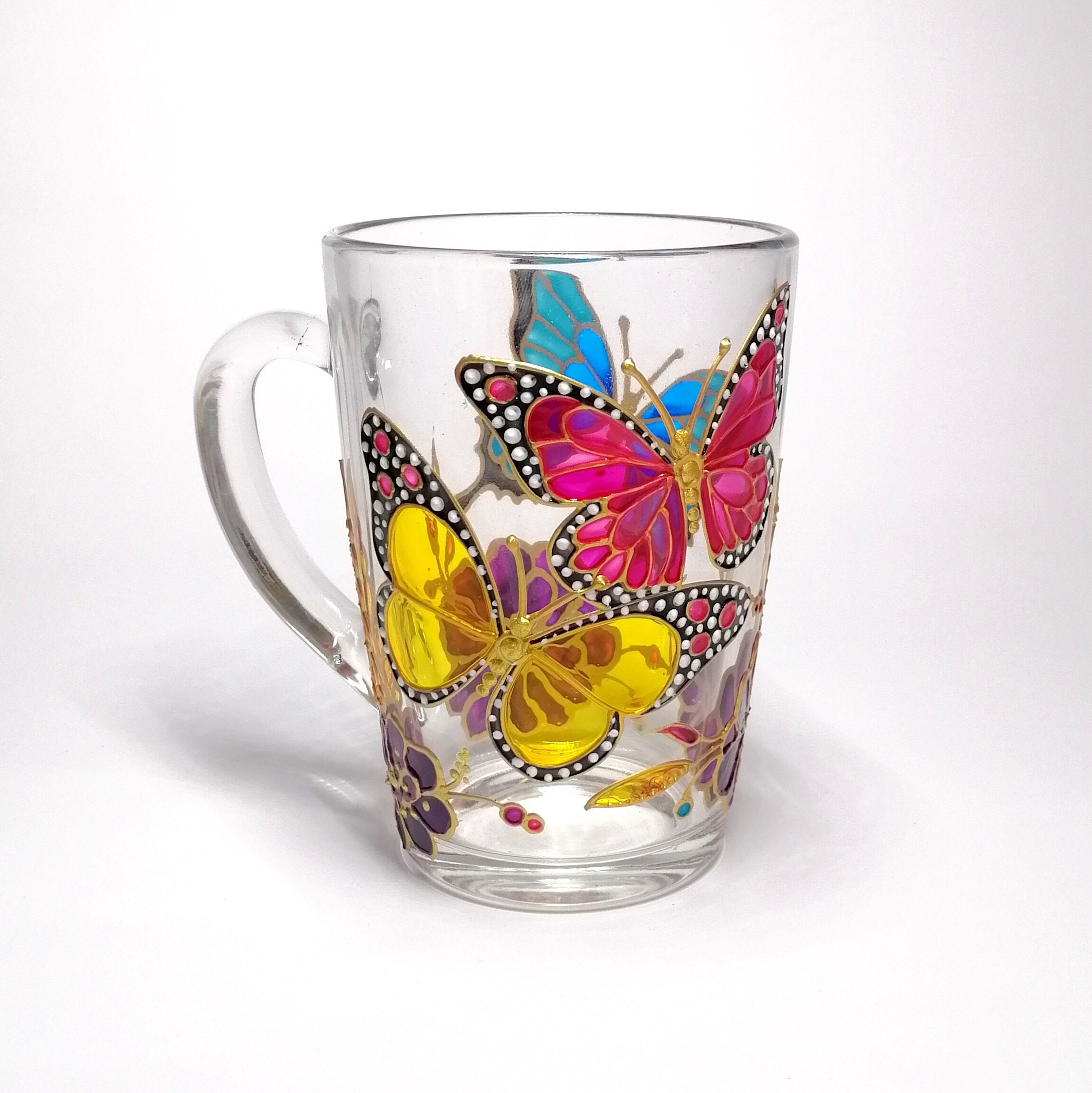 Butterfly coffee mug personalised Monarch mug hand painted Etsy