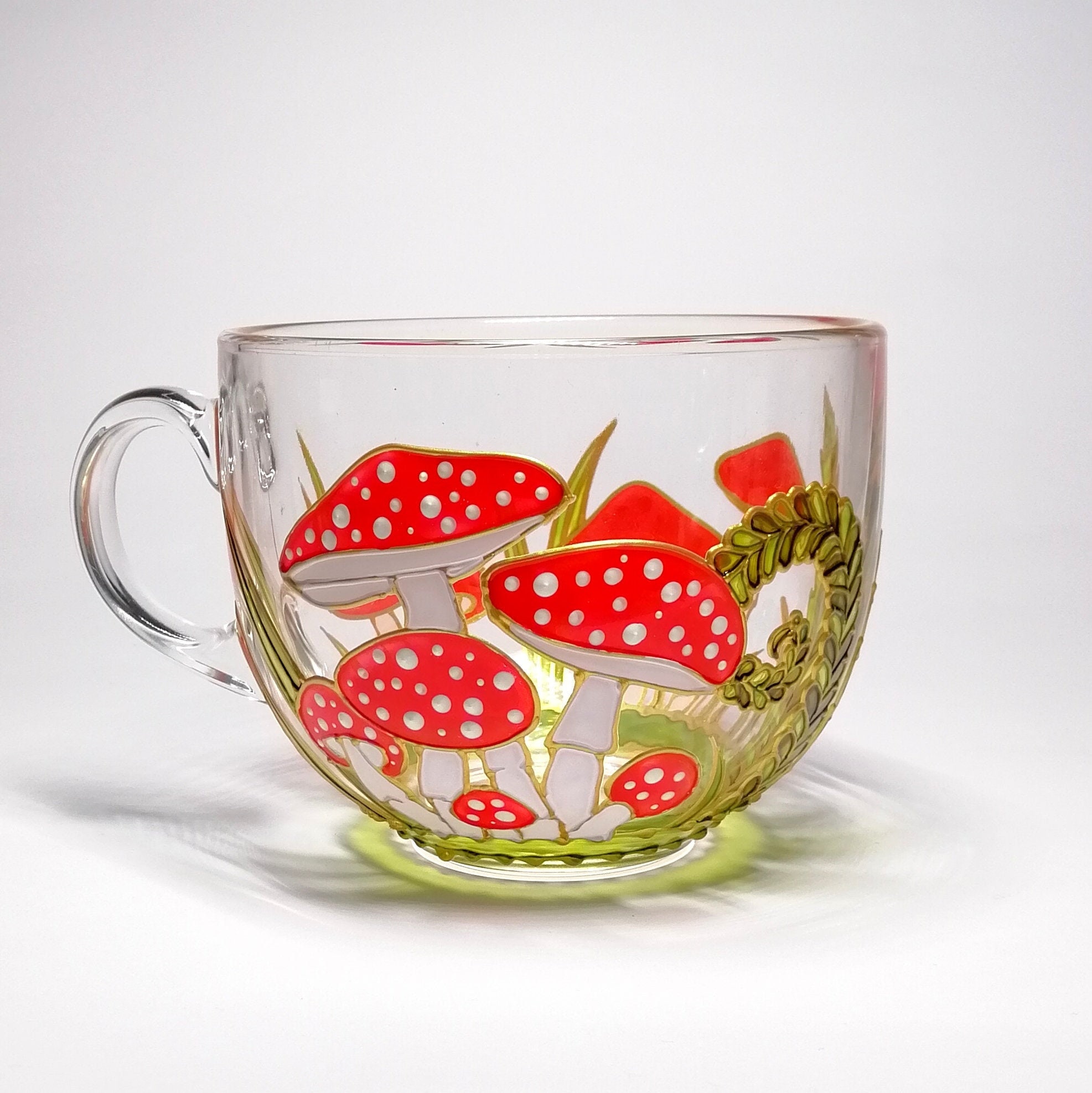 Toadstool coffee mug handmade Mushroom coffee mug hand painted Person…