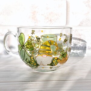 Personalized Irish Shamrock Mug, Lucky four Leaf Clover Mug, St. Patricks Day Initial Mug, St. Paddys Day Gift, Lucky Day Gift for him