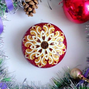 Handbemalte Schneeflocke Mandala Weihnachtsdekoration