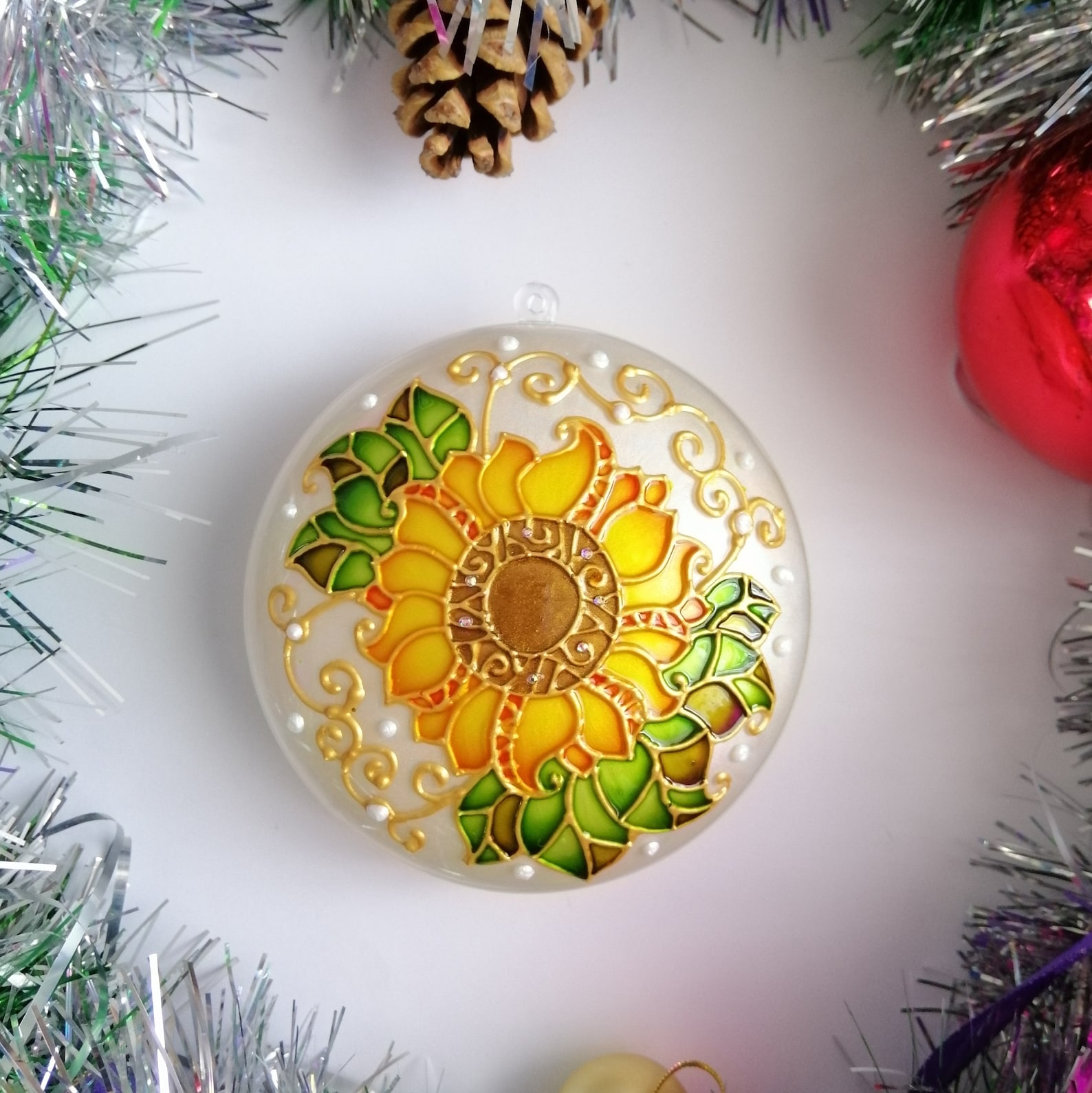 Sunflower Christmas Ornament 