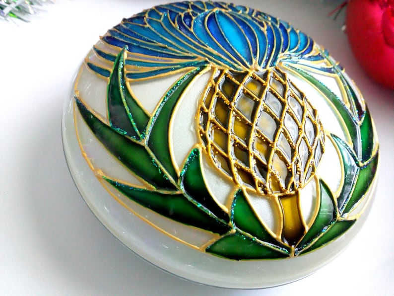 Thistle Christmas Ornaments Handmade Scottish Thistle Etsy