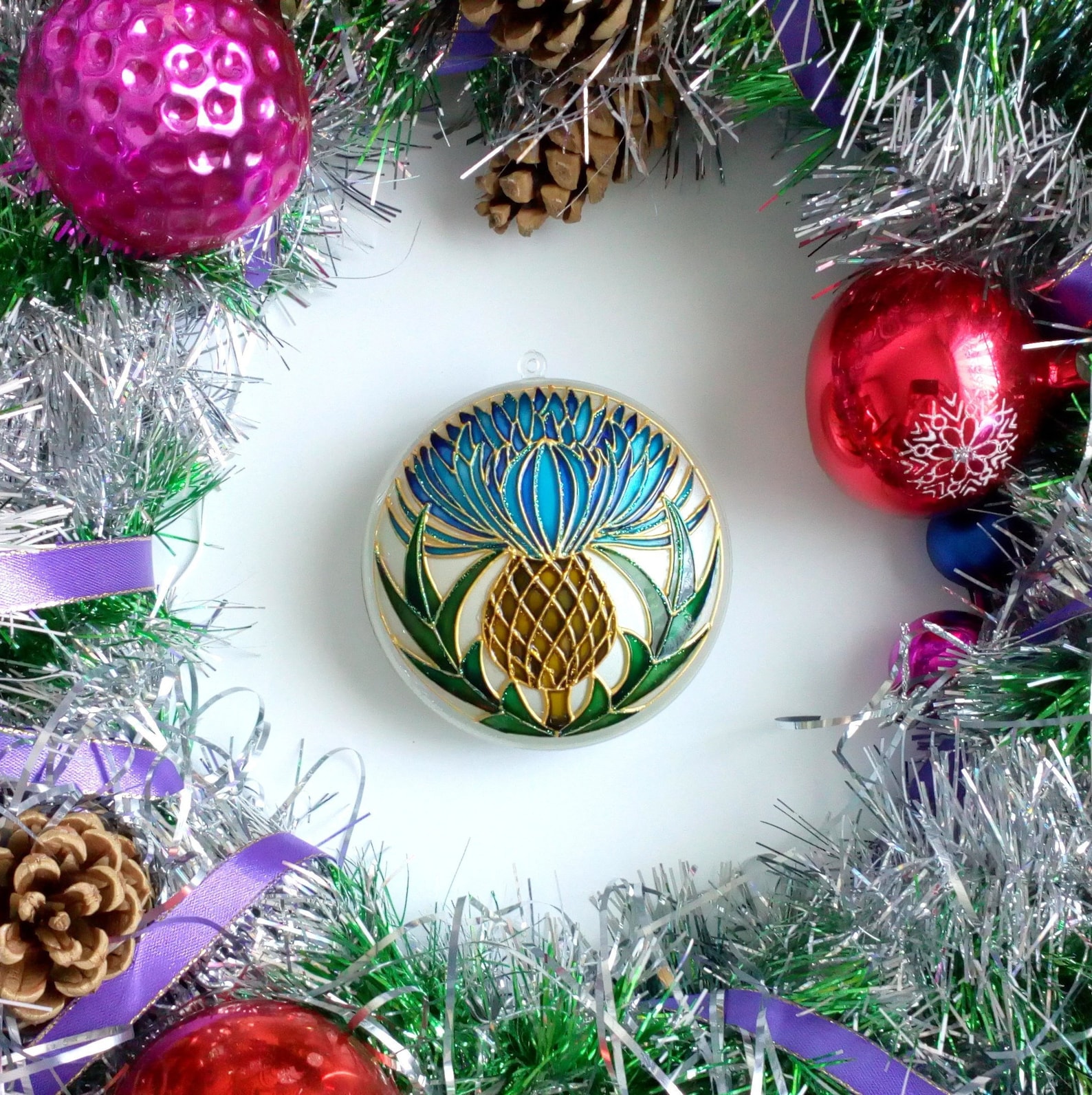 Thistle Christmas ornaments handmade Scottish thistle Etsy