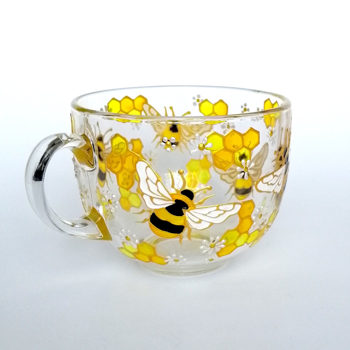 Personalised Bee coffee mug with Hand painted office Etsy