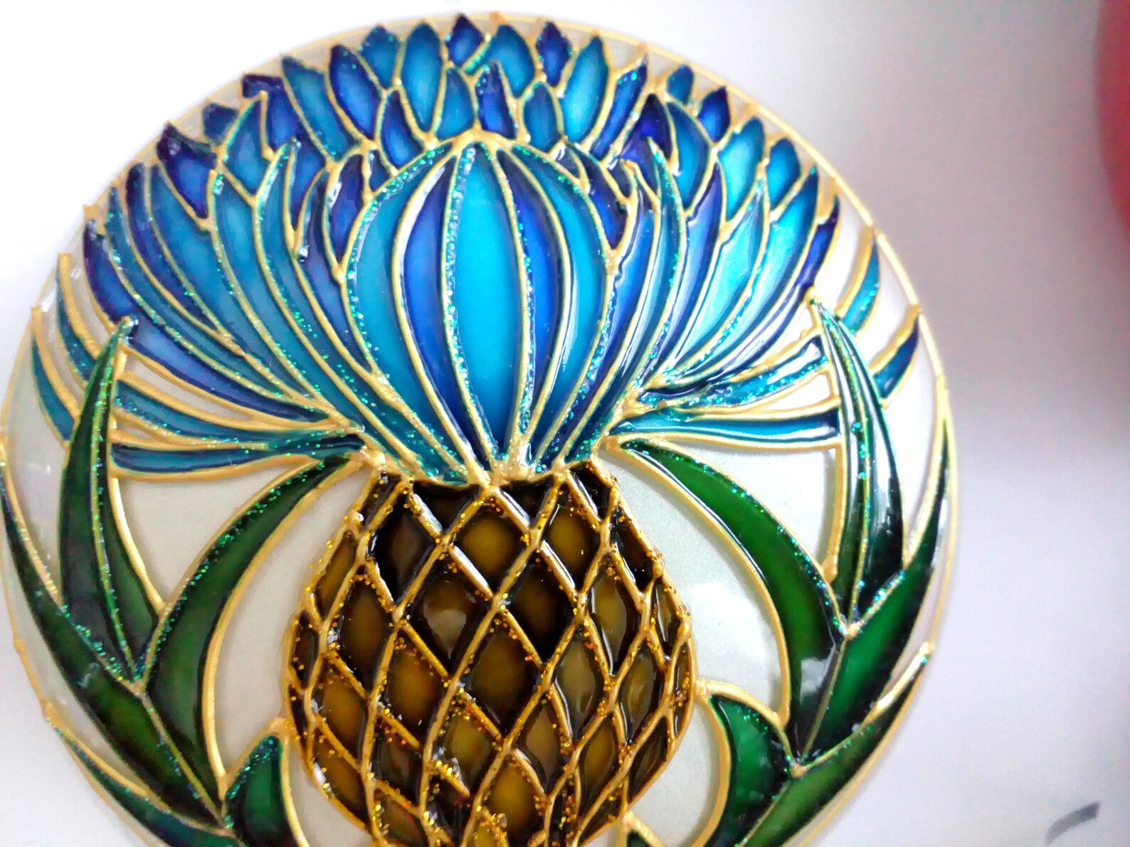 Scottish thistle Christmas ornament handmde Hand painted Etsy