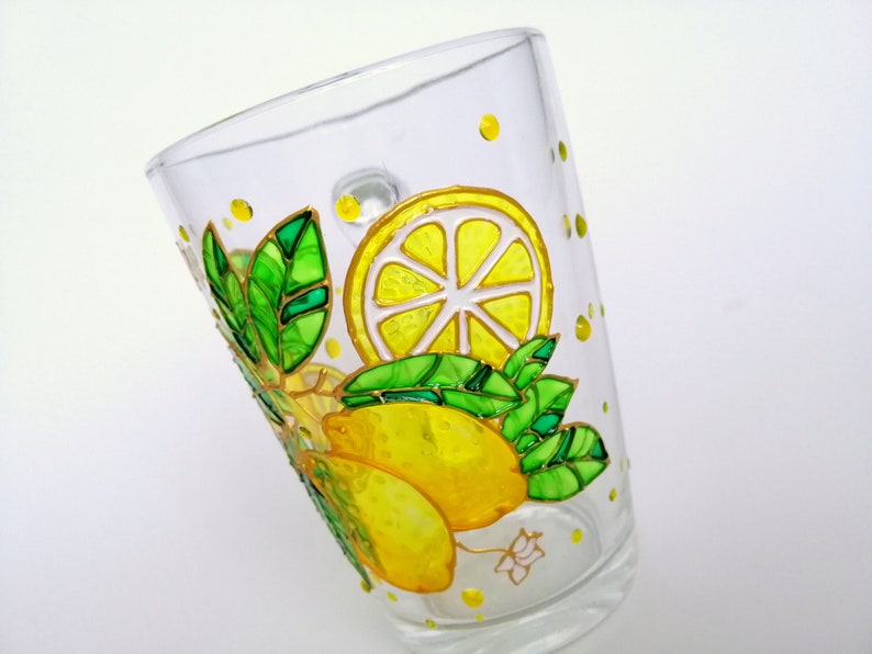 Lemon coffee mug Personalised gift for her Hand painted tea cup for Grandma Christmas gift for Mom Birthday gift for tea lover image 8
