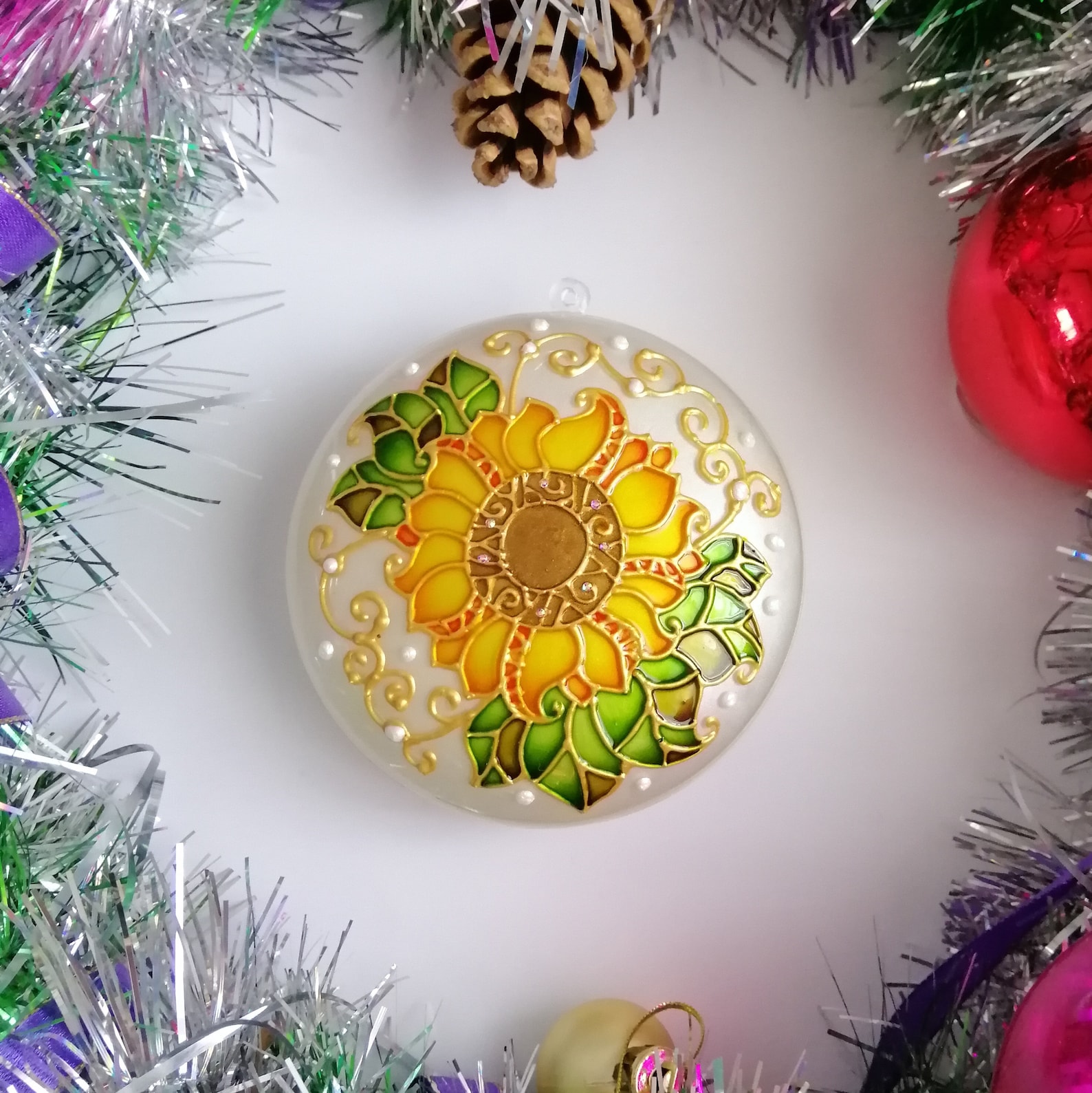 Sunflower Christmas Ornament 