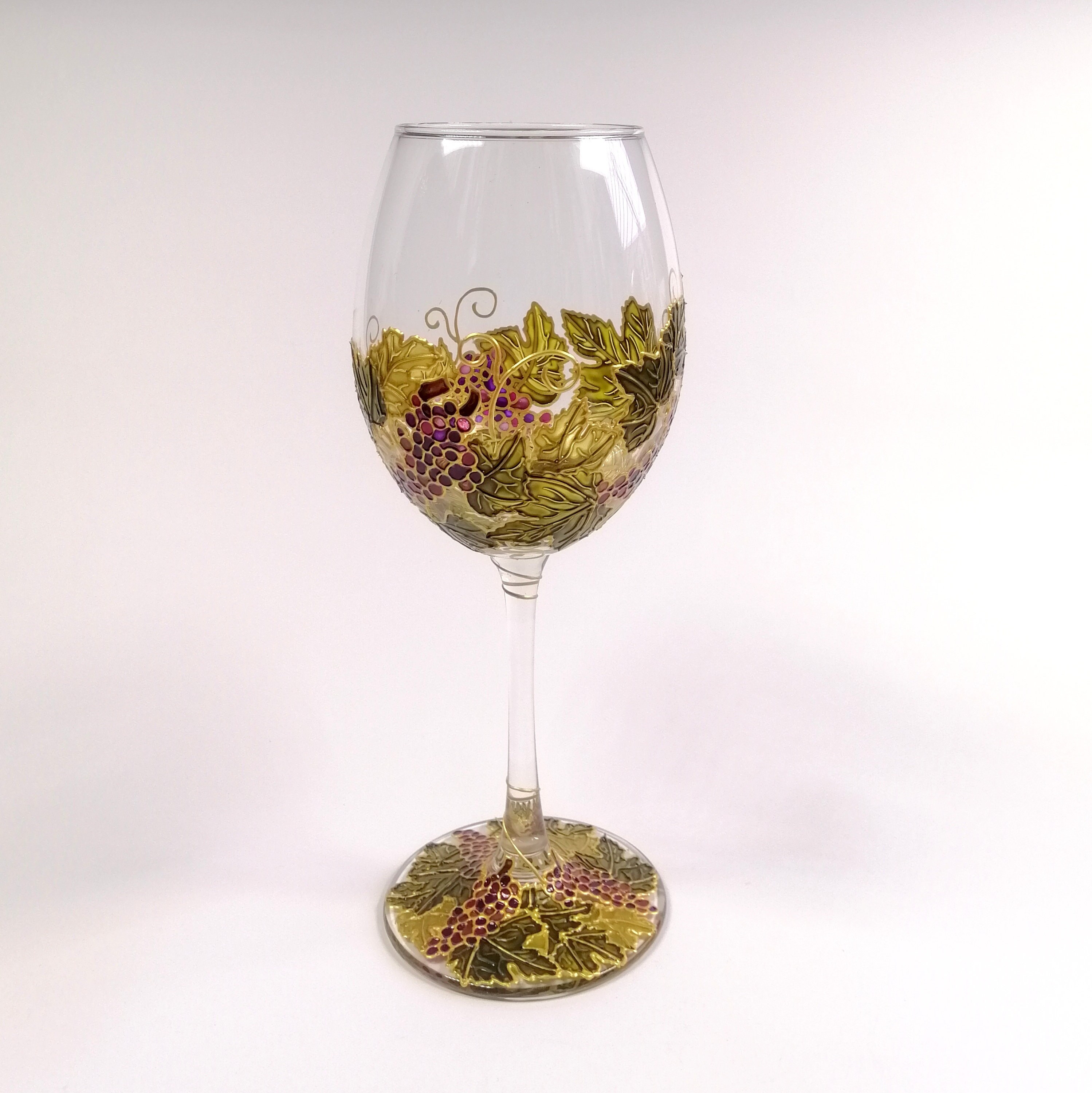 Hand Painted Grape Wine Glass: Personalized Wine Lover Gift - Etsy