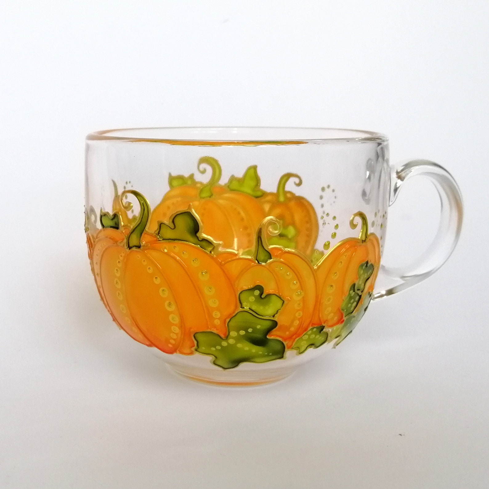 Pumpkin Coffee Mug Personalised Hand Painted Big Coffee Mug Etsy