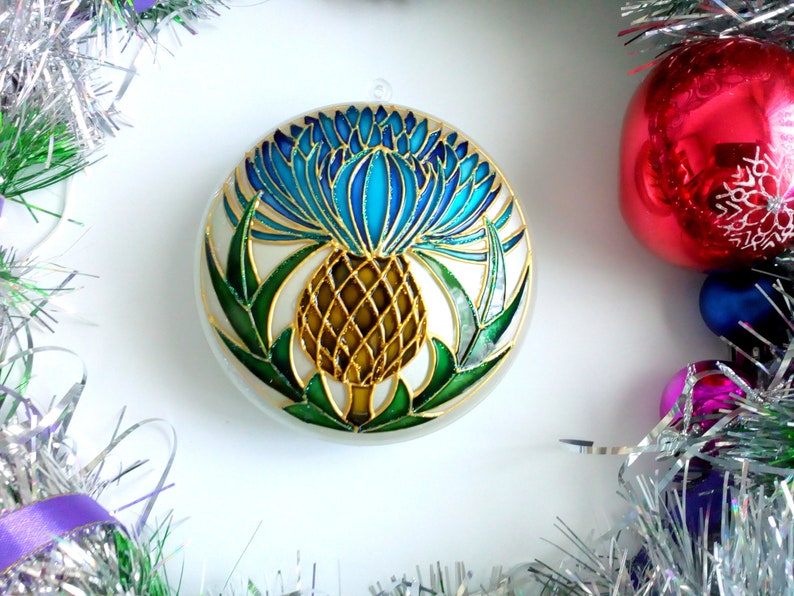 Thistle Christmas Ornaments Handmade Scottish Thistle Etsy