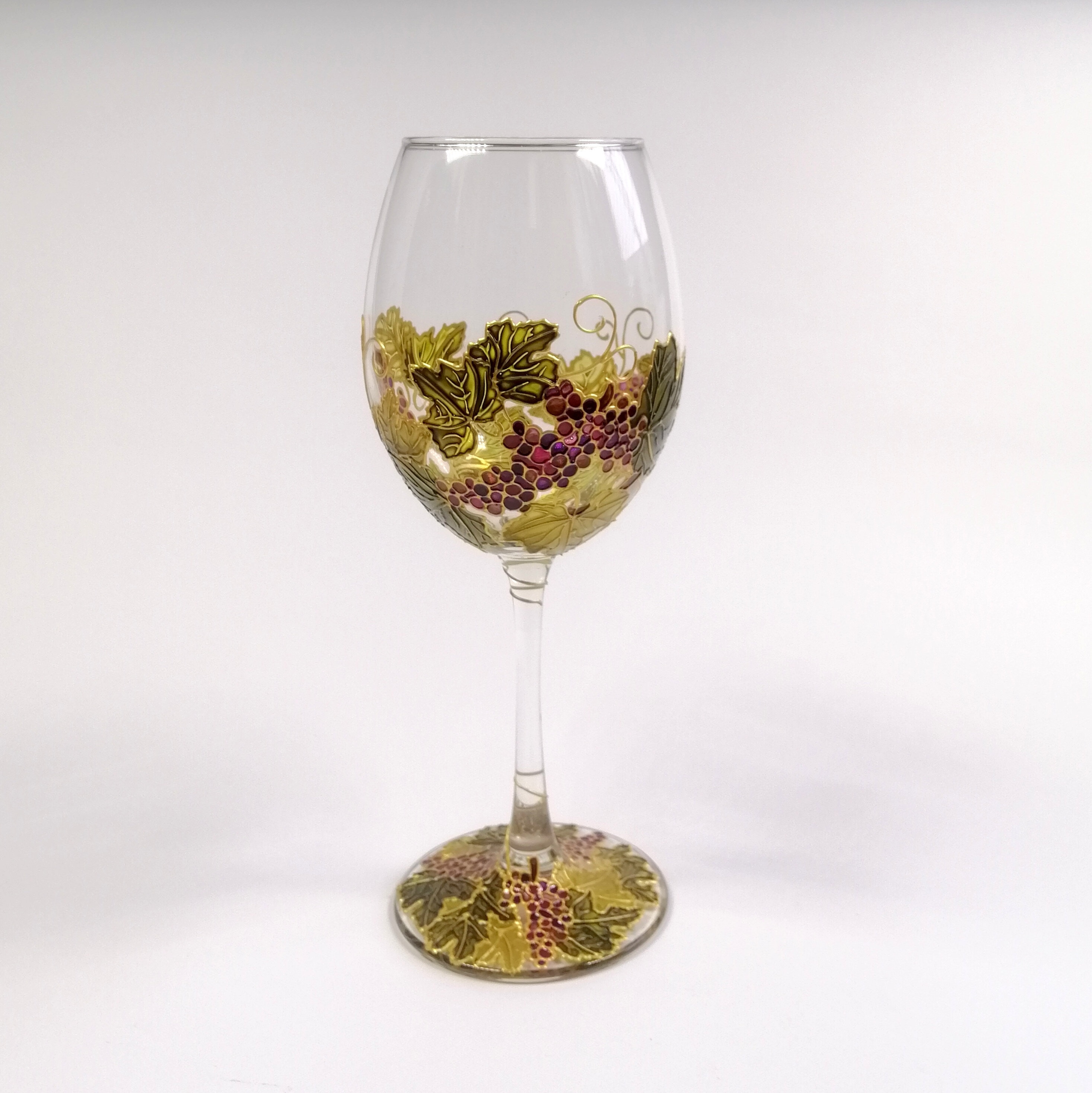 Hand Painted Grape Wine Glass: Personalized Wine Lover Gift - Etsy
