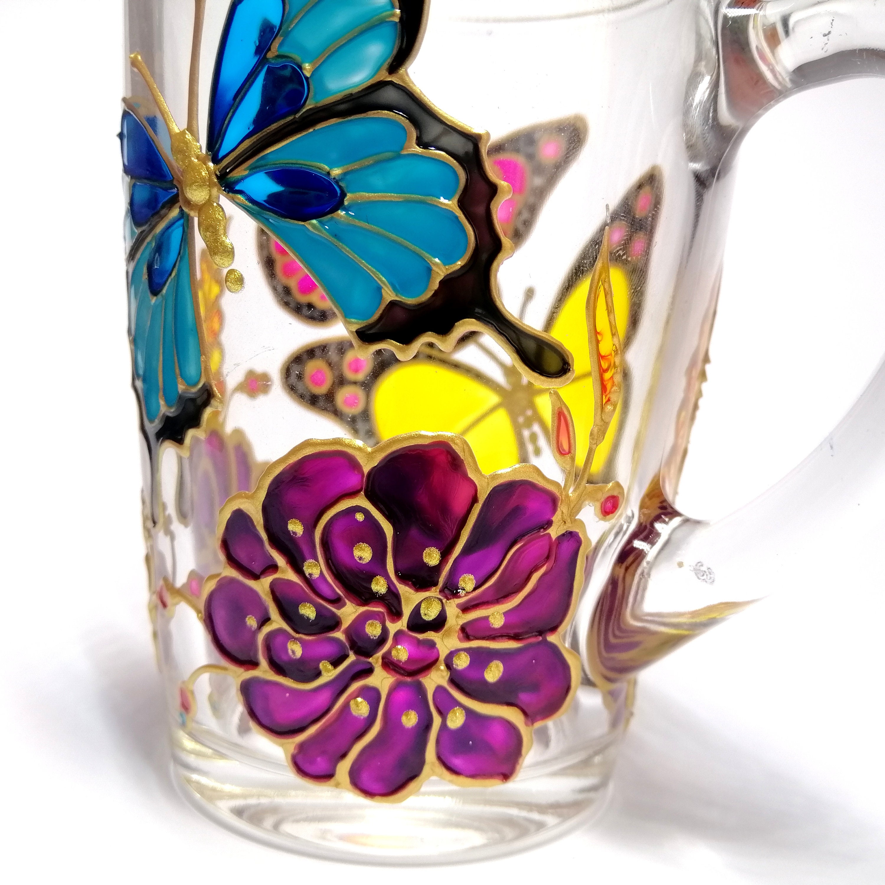 Butterfly coffee mug personalised Monarch mug hand painted Etsy