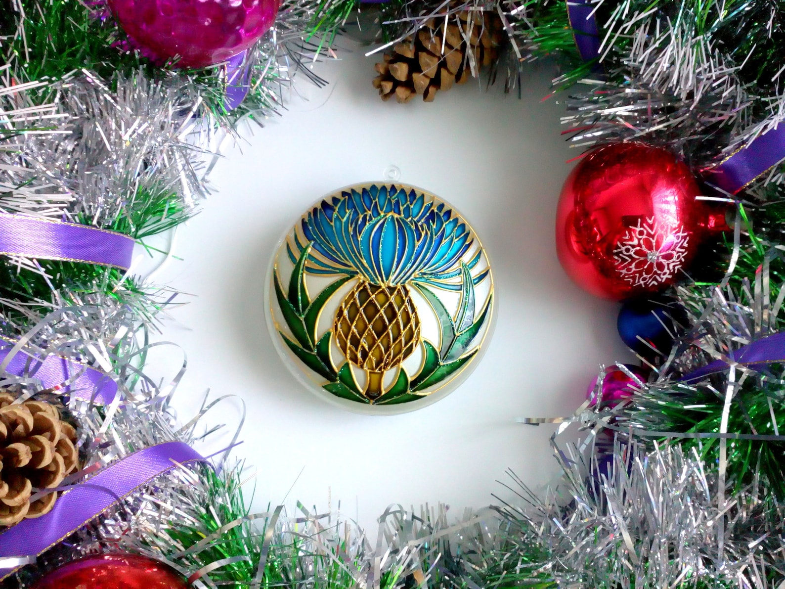 Thistle Christmas Ornaments Handmade Scottish Thistle Etsy