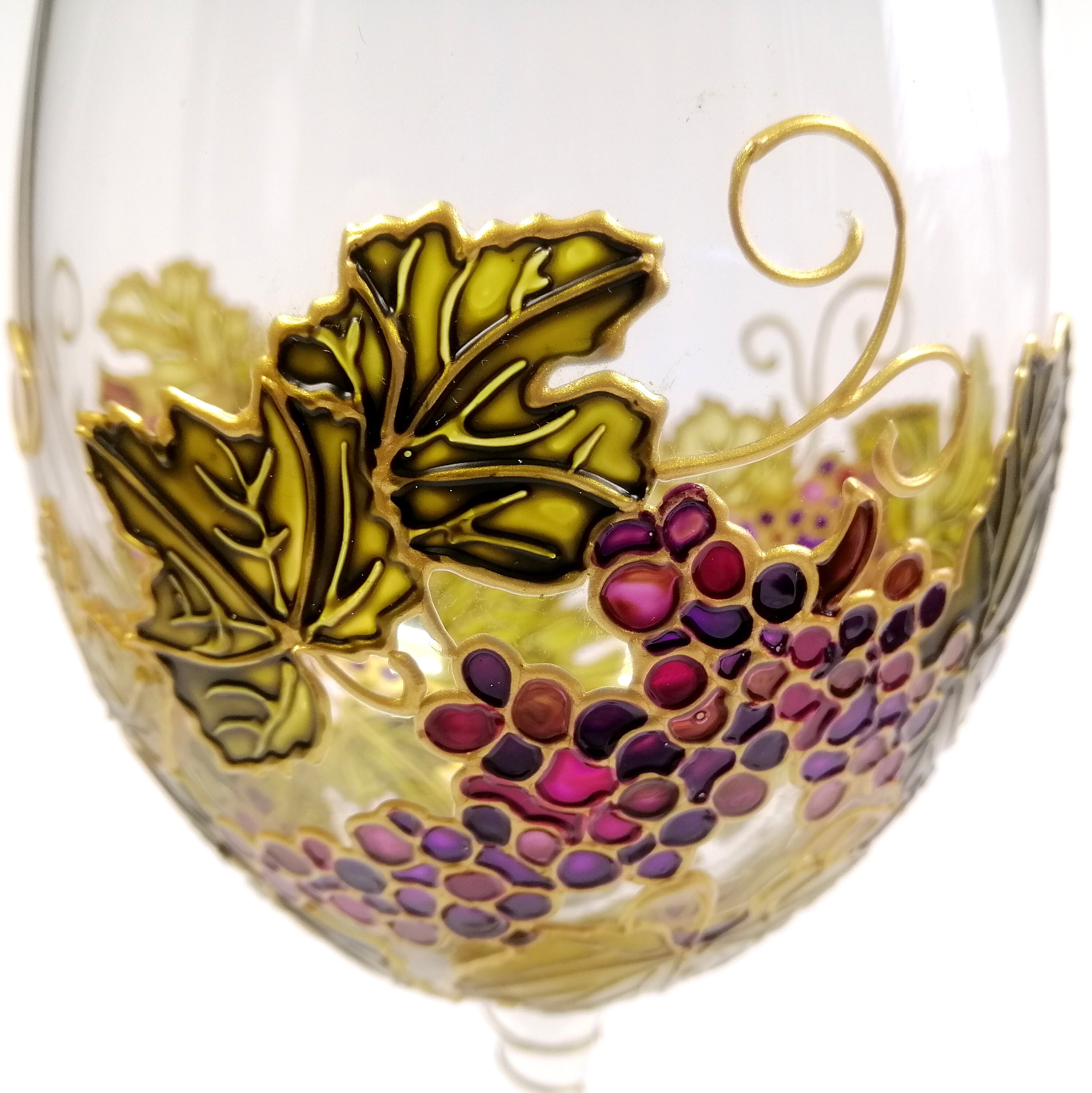 Hand Painted Grape Wine Glass: Personalized Wine Lover Gift - Etsy