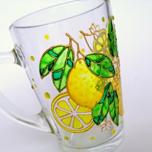 Lemon coffee mug Personalised gift for her Hand painted tea cup for Grandma Christmas gift for Mom Birthday gift for tea lover image 6