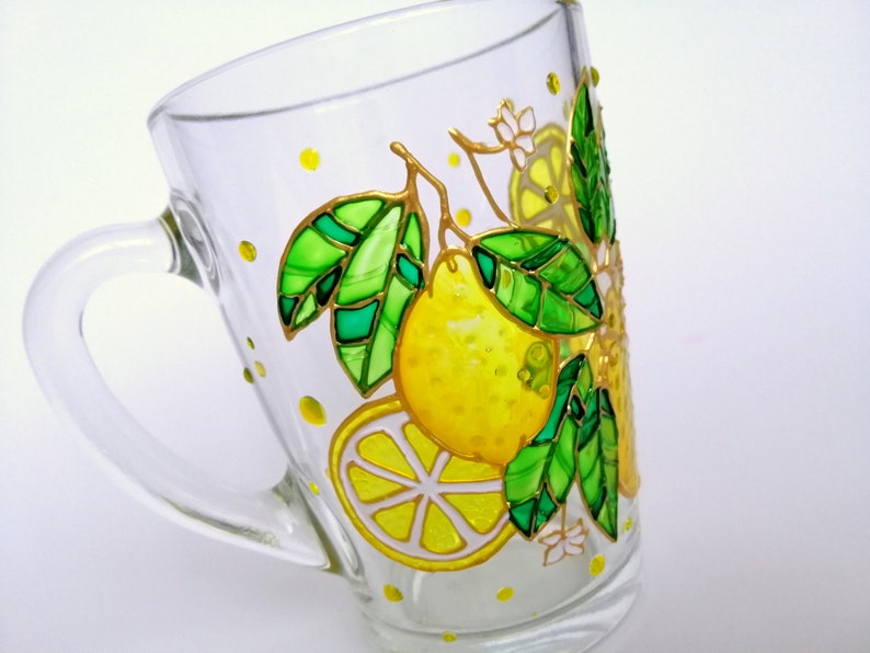 Lemon coffee mug Personalised gift for her Hand painted tea cup for Grandma Christmas gift for Mom Birthday gift for tea lover image 6